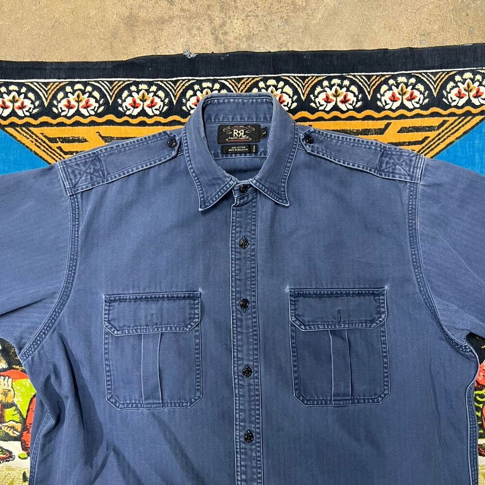 Ralph Lauren RRL Shirt Mens Large Workwear Military Utility Double RL Chore VTG - Picture 6 of 8